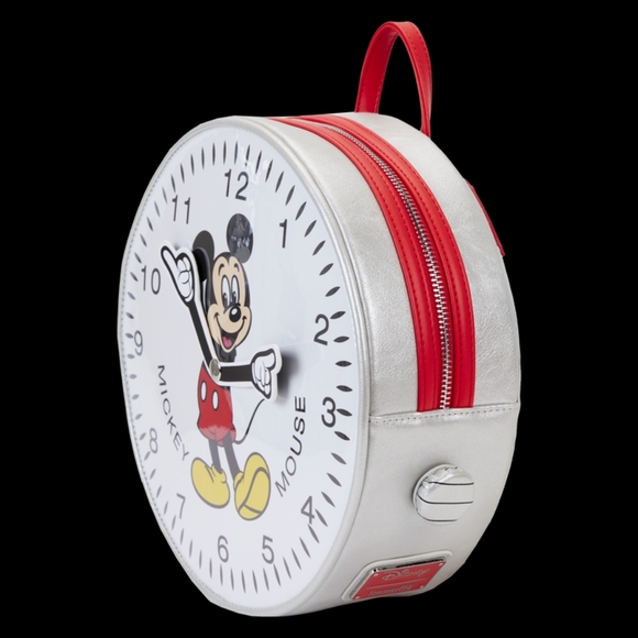 Mickey Mouse Disney Loungefly Figural Mickey Vinatge Watch Backpack and Wallet - Picture 5 of 9